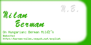 milan berman business card